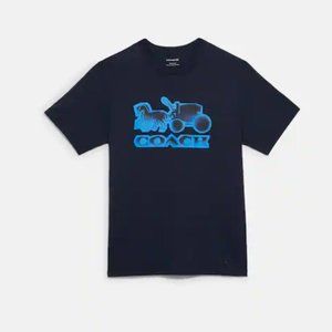 NWT COACH SPRAY PAINT HORSE & CARRIAGE T SHIRT